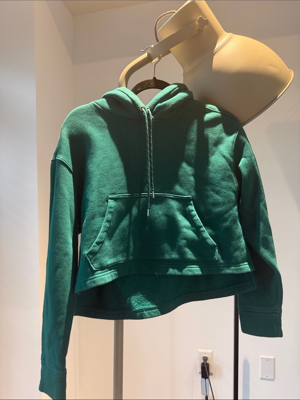 Women's Cropped Teal Hoodie Sweater